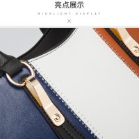 Шарена трицветна кожена дамска чанта комплект, снимка 4 - Чанти - 43011241