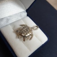 Висулка костенурка от сребро, снимка 4 - Колиета, медальони, синджири - 28042633