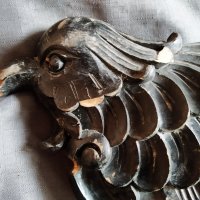 дървена декорация-сокол , снимка 1 - Антикварни и старинни предмети - 28921489
