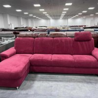 Червен диван от плат с лежанка ф-я сън,фотьойл, табуретка "ZE-EM09003", снимка 10 - Дивани и мека мебел - 39971489