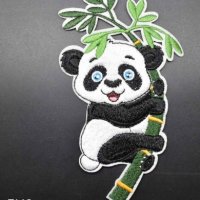 Панда с бамбук апликация за дреха дрехи самозалепваща се, снимка 1 - Други - 38015852