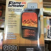 мини печка с ефект пламък Flame Heater 900W с дистанционно духалка, снимка 4 - Отоплителни печки - 34686482