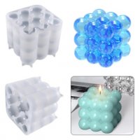 3D Кубче 9 топчета buble силиконов молд форма фондан гипс свещ шоколад , снимка 1 - Форми - 31229627