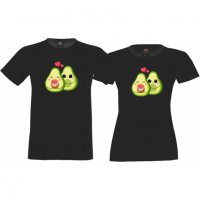 Комплект тениски за влюбени Avocados love Авокадо, снимка 1 - Тениски - 33012496
