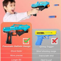 Нов Пистолет пневматична играчка за момчета Игра стрелба 6 пяна куршуми, снимка 7 - Други - 34955595