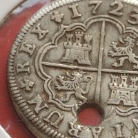 Сребърна монета 2 реала 1723г. Филип пети Мадрид Испания 12204, снимка 12 - Нумизматика и бонистика - 42987513
