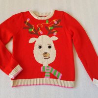Коледен пуловер - НОВ 7-8 години, снимка 1 - Детски Блузи и туники - 26722629
