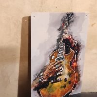 Gibson Les Paul акварел-метална табела(плакет), снимка 3 - Китари - 43070002