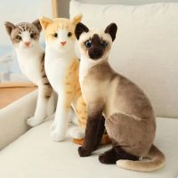Плюшена Сиамска котка Американска късокосместа Котка , снимка 4 - Плюшени играчки - 42938547