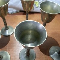 Метални чаши за ракия бронз месинг , снимка 2 - Антикварни и старинни предмети - 43899514