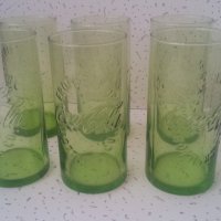 Стъклени чаши Кока Кола от един цвят прозрачно зелени 6 бр, снимка 5 - Колекции - 39408341