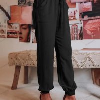 Дамски ежедневни панталони с шнурове с джоб, 5цвята, снимка 3 - Панталони - 40759609