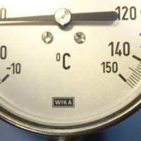 биметален термометър Wika thermometer ф100mm, -10/+150°C, L-30mm, снимка 3 - Резервни части за машини - 35180685