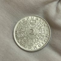 2 шилинга 1928 г, Австрия - сребърна монета, снимка 1 - Нумизматика и бонистика - 44027236