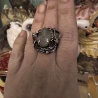 Бутиков сребърен пръстен с естествен аквамарин , снимка 7 - Пръстени - 39723082