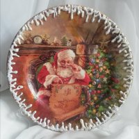 Коледна чиния с Дядо Коледа , снимка 1 - Декорация за дома - 39005153