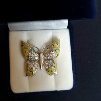 висулка пеперуда сребро със Swarovski, снимка 2 - Колиета, медальони, синджири - 28042204