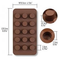 15 цилиндри релефни капсули мини кошнички силиконов молд форма за фондан шоколадови бонбони гипс , снимка 3 - Форми - 29049127