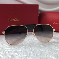 Cartier 2022 мъжки слънчеви очила с кожа, снимка 7 - Слънчеви и диоптрични очила - 37441185
