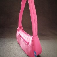 Текстилна малка дамска чанта за рамо в розов цвят, снимка 6 - Чанти - 43734395