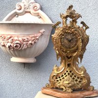Каминен часовник в стил ROCOCO-Бронз с позлата, снимка 4 - Антикварни и старинни предмети - 27626114