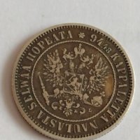 Рядка сребърна монета 1 MARKKA 1890 година Александър трети - 88241, снимка 5 - Нумизматика и бонистика - 32716965