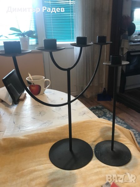 СТИЛНИ СВЕЩНИЦИ ЧЕТВОРКА И ЕДИНИЧЕН ОТ МАЙСТОРИ НА ЗАДРУГАТА  ГАБРОВО, снимка 1