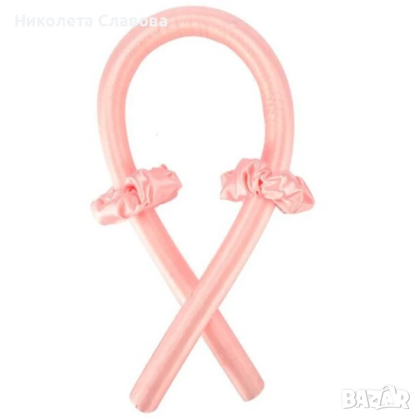 Голяма, стилна ролка за коса от коприна с два ластика + ШНОЛКА , снимка 1