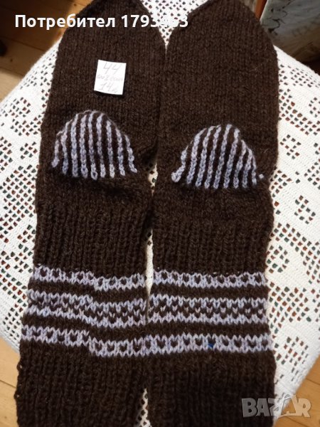 Ръчно плетени мъжки чорапи от вълна размер 44, снимка 1