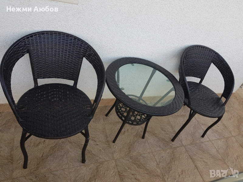 Ратанови столове и маса, снимка 1
