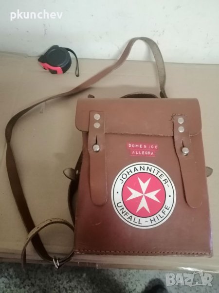 Ретро, кожена медицинска, спасителска чанта , снимка 1