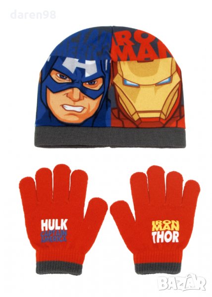 Шапка+ ръкавици АVENGERS.ОРИГИНАЛ!!!, снимка 1