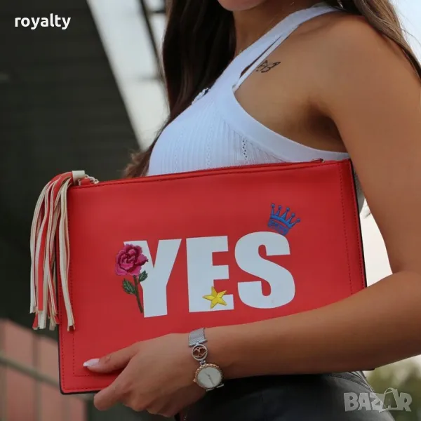 Дамска чанта - червено и бяло, снимка 1