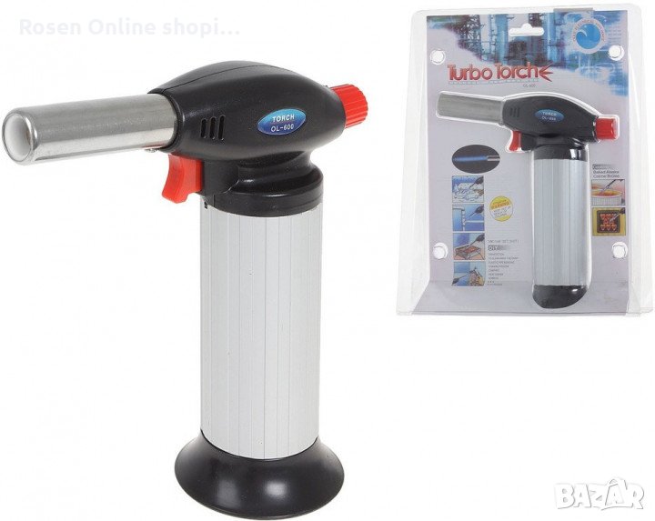 Газова горелка Turbo Torch OL 600, пиезо запалване, вградена дюза, снимка 1