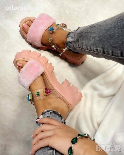 Равни чехли - розови - K525, снимка 1