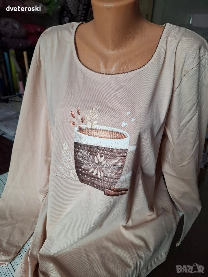 Дамска пижама с дълъг ръкав 2ХЛ, снимка 1