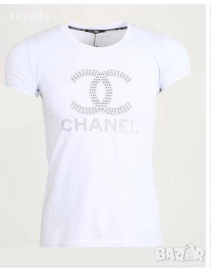 Ch🅰️nel Дамска Бяла Тениска С Къс Ръкав , снимка 1