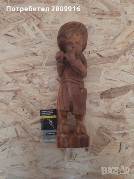 Статуя на музикант, дърворезба , снимка 1