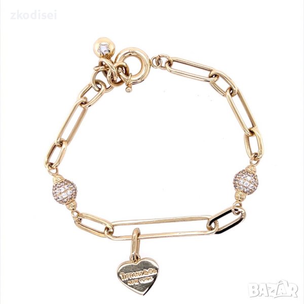 Златна дамска гривна Tiffany i Co 6,02гр. 16,0см. 14кр. проба:585 модел:20502-2, снимка 1
