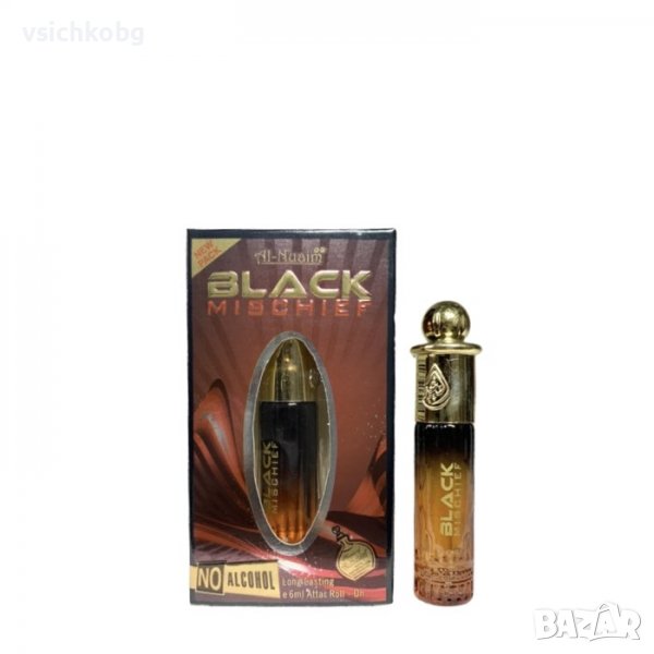 Арабско олио парфюмно масло Al-Nuaim Black Mischief 6ml с аромат на подправки и дървесни нотки 0% ал, снимка 1
