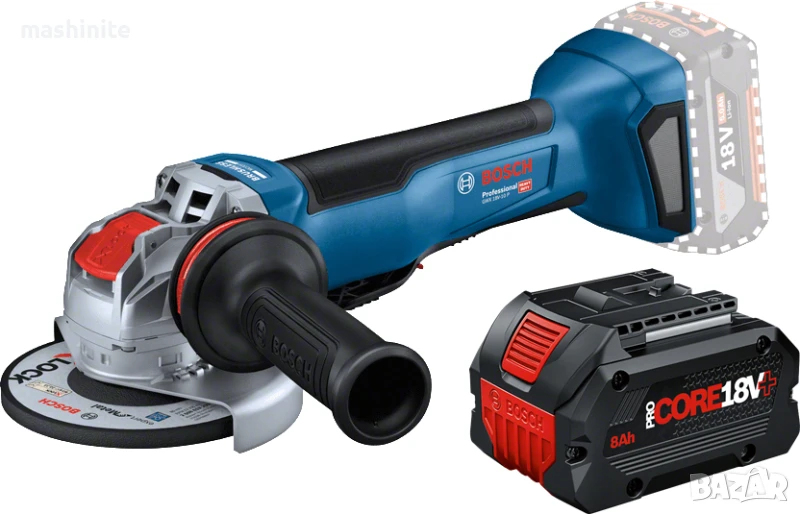 Акумулаторен ъглошлайф GWX 18V-10 P X-Lock 1xProCORE 8.0Ah+ Bosch, снимка 1
