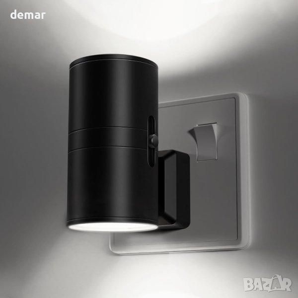 LOHAS-LED димируема ретро стенна нощна лампа,  студено бяло 6000K, черна, снимка 1