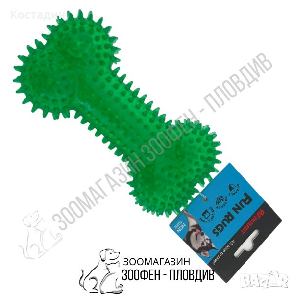 Играчка за Куче PetInterest Cool Bone 16.7/20.3см - Зелен цвят - S, M, снимка 1