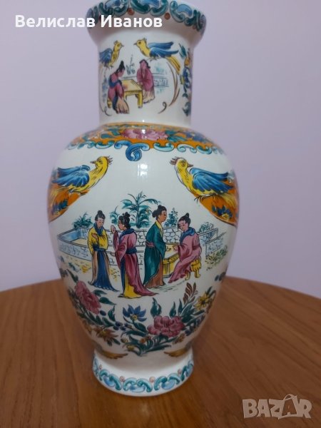 Стара порцеланова ваза в японски стил. Ръчно рисувана, снимка 1