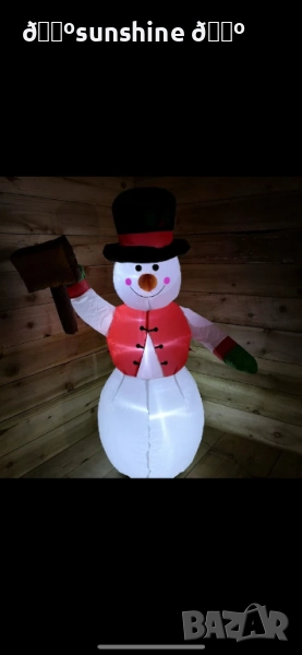 Снежен човек,надуваем,LED светлини,многоцветен, снимка 1