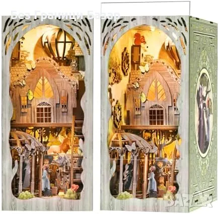 Нов Миниатюрен Книжарски Инсерт с LED Светлини, 3D Пъзел за възрастни, снимка 1