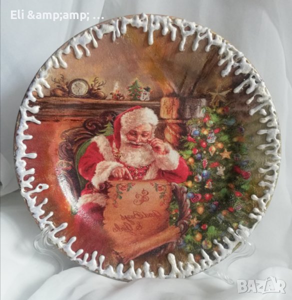 Коледна чиния с Дядо Коледа , снимка 1
