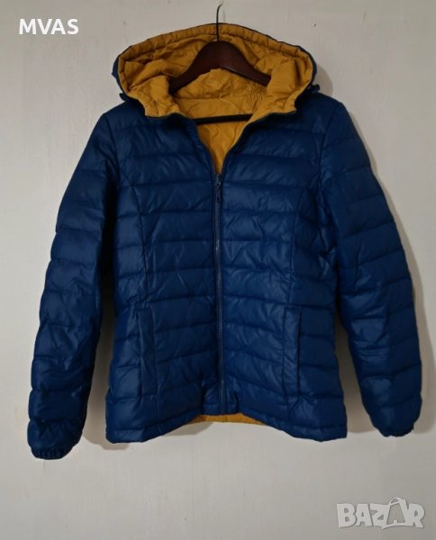 Тъмно синьо дамско есенно шушлеково S размер, снимка 1