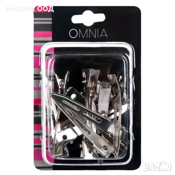 Комплект щипки за коса, Omnia, Метални, 6 см, 12 бр., снимка 1