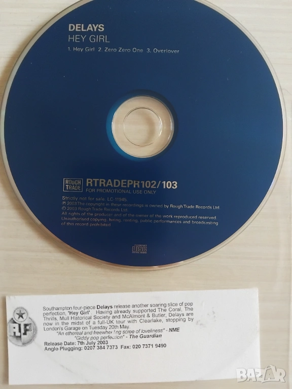 Delays ‎– Hey Girl - оригинален диск музика, снимка 1